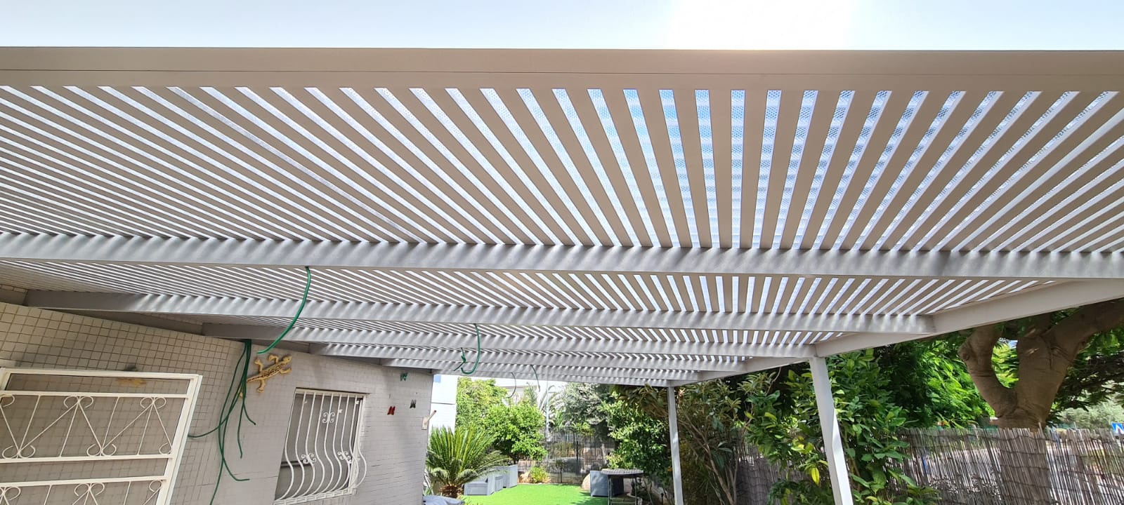 cream ral color pergola