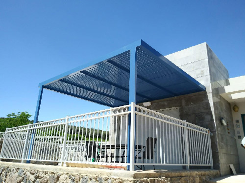 pergola kit in blue