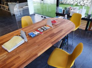 office table sneeze guard